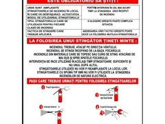 Indicatoare pentru utilizarea stingatorului